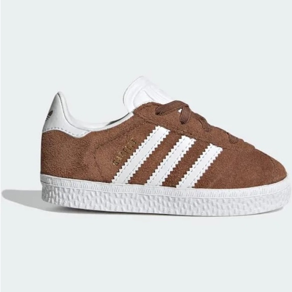 Adidas toddler Brown and White gazelle sneakers